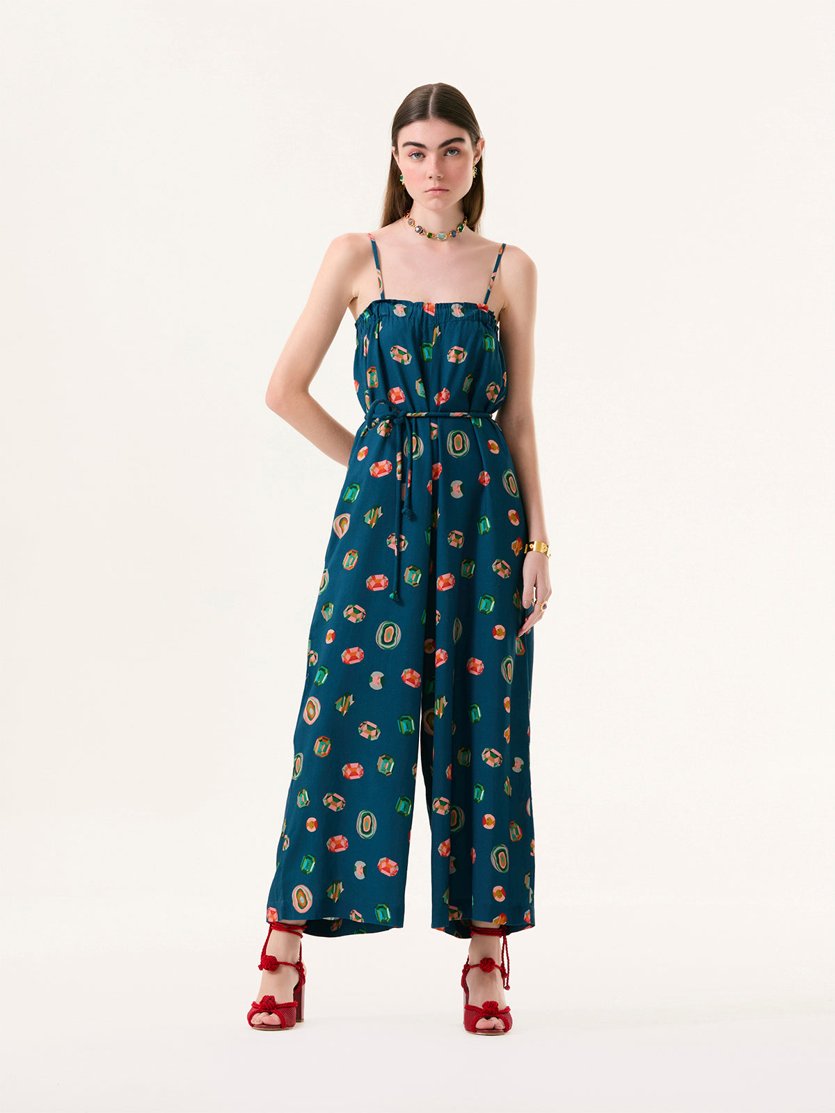 Blue Malachite Rolotê Jumpsuit