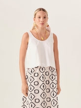 Shell Boat Neck Blouse - White