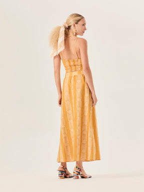 Straight Skirt with Side Slit - Pau Brasil Yellow