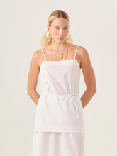 Long Spaghetti Strap Tank Top - White