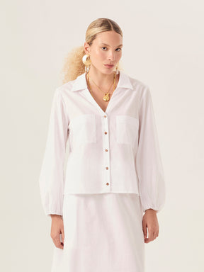 Puff Sleeve Shirt - White