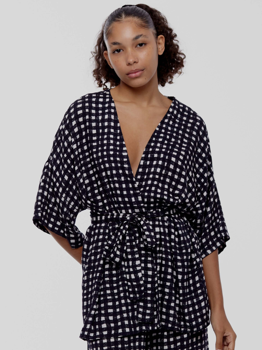 Vichy B&W Kimono