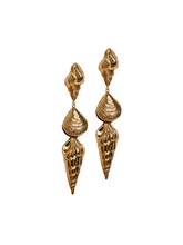 Gold Three Shell Earring