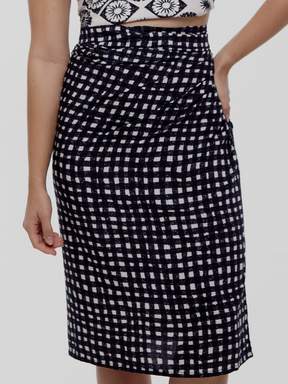 Vichy B&W Wrap Skirt