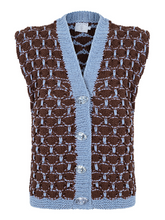 Vest Verona - Brown & Light Blue