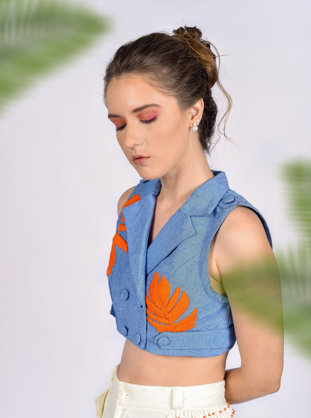 Tropical Vest - Blue & Orange