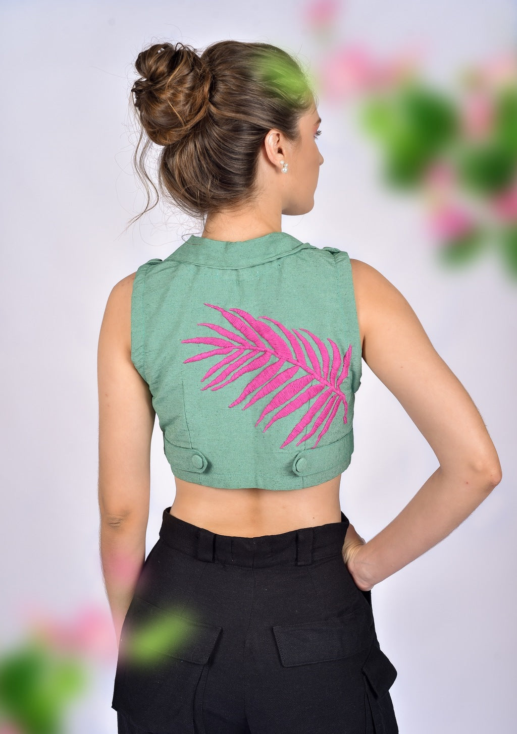 Tropical Vest - Green & Pink