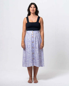 Eucalyptus Lavender Midi Skirt