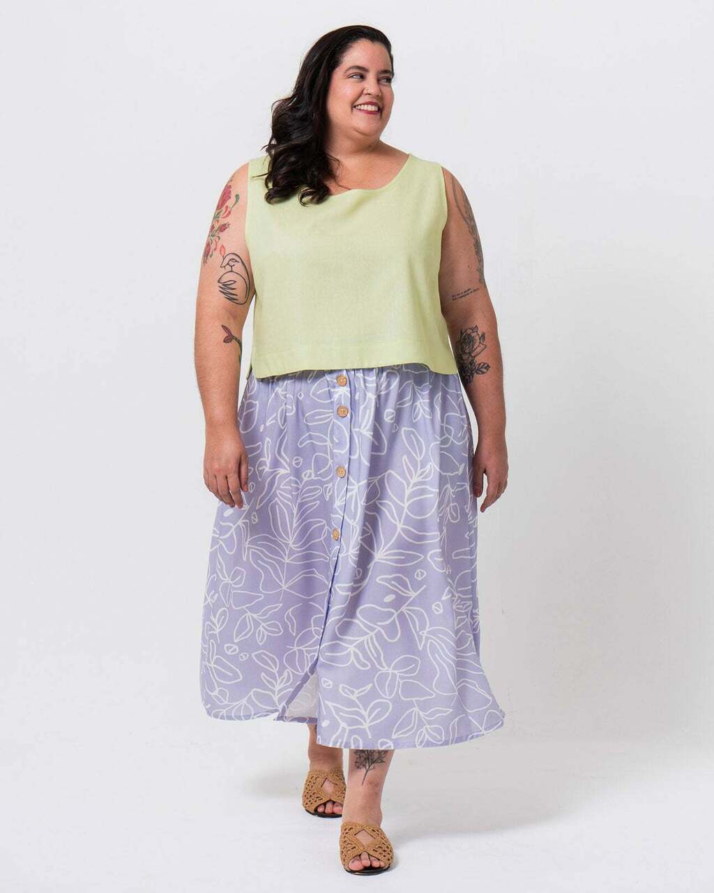 Eucalyptus Lavender Midi Skirt