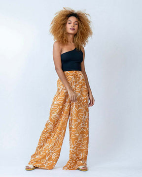 Terracotta Eucalyptus Wide-Leg Pants