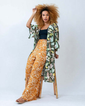 Terracotta Eucalyptus Wide-Leg Pants