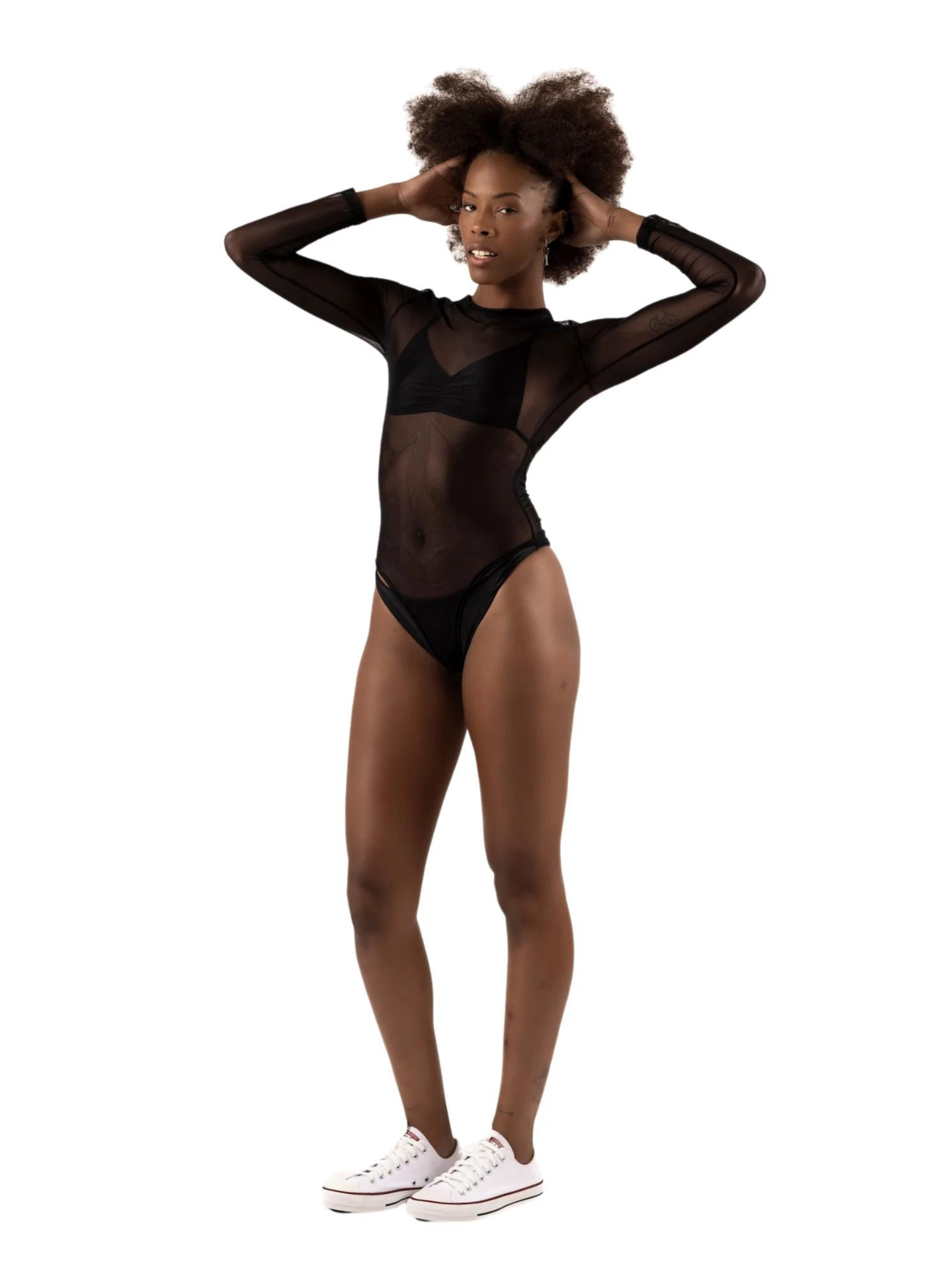 Basic Tulle Bodysuit Black