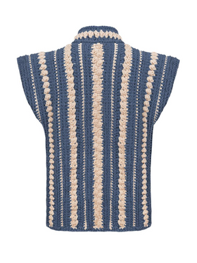 Crochet Vest - Denim Blue