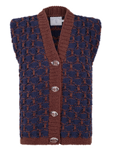 Vest Verona - Dark Blue & Brown