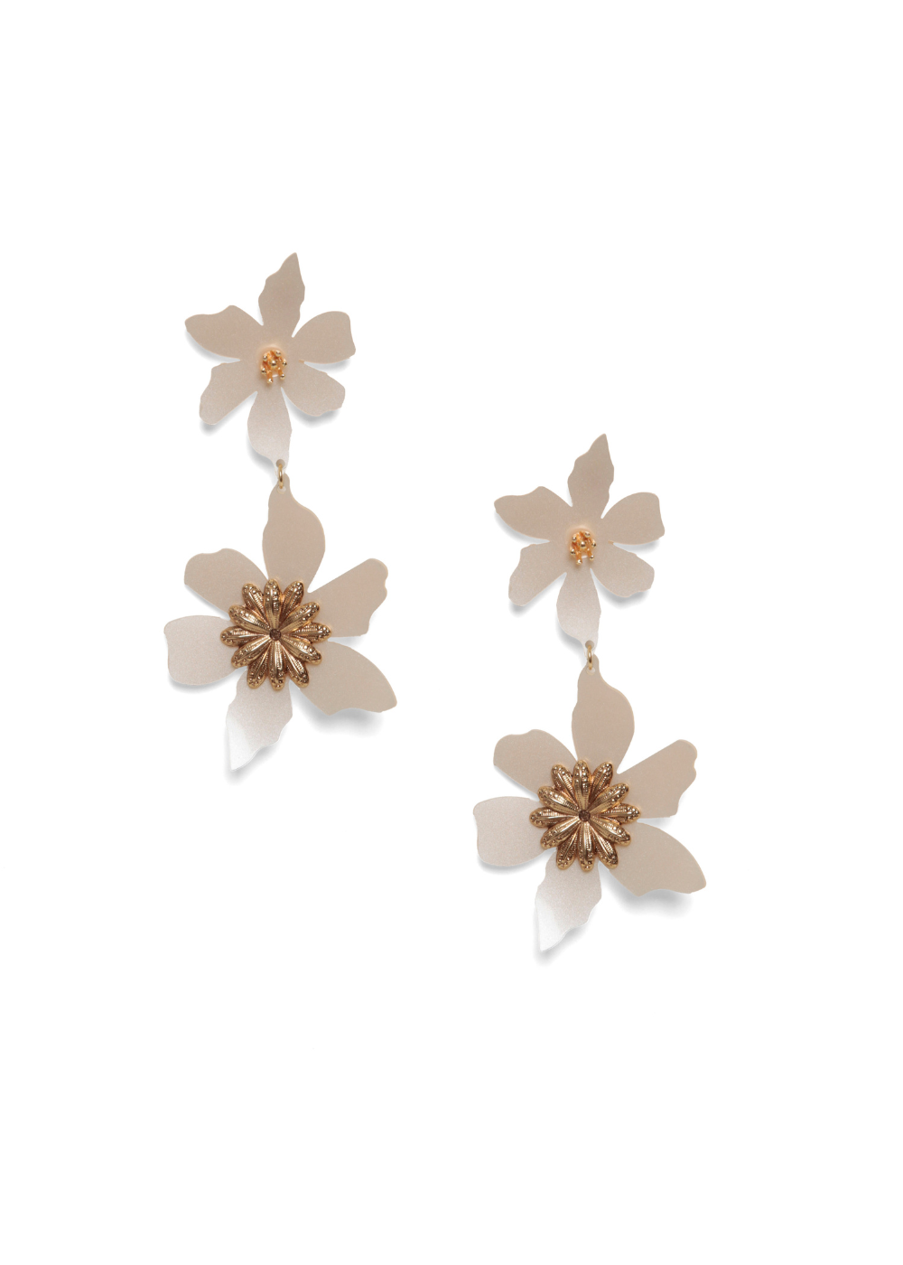 Flowers Duplo Pearl Earrings