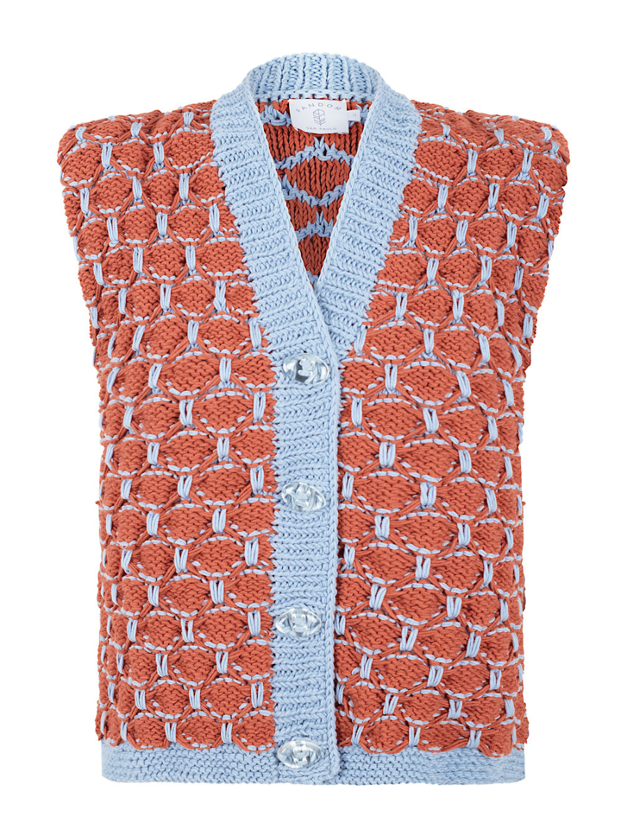 Vest Verona - Orange & Light Blue