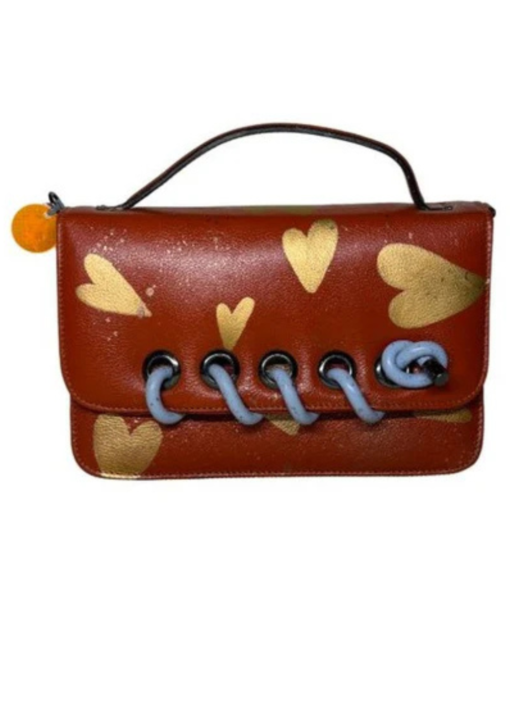 Sophie Custom Bag - Orange with Hearts