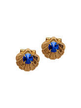 Gold Shell and Crystal Stone Earring