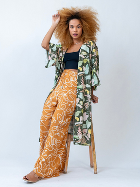 Terracotta Eucalyptus Wide-Leg Pants