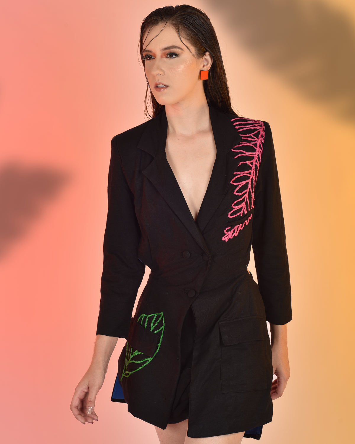 Maxi Blazer Recortes - Black