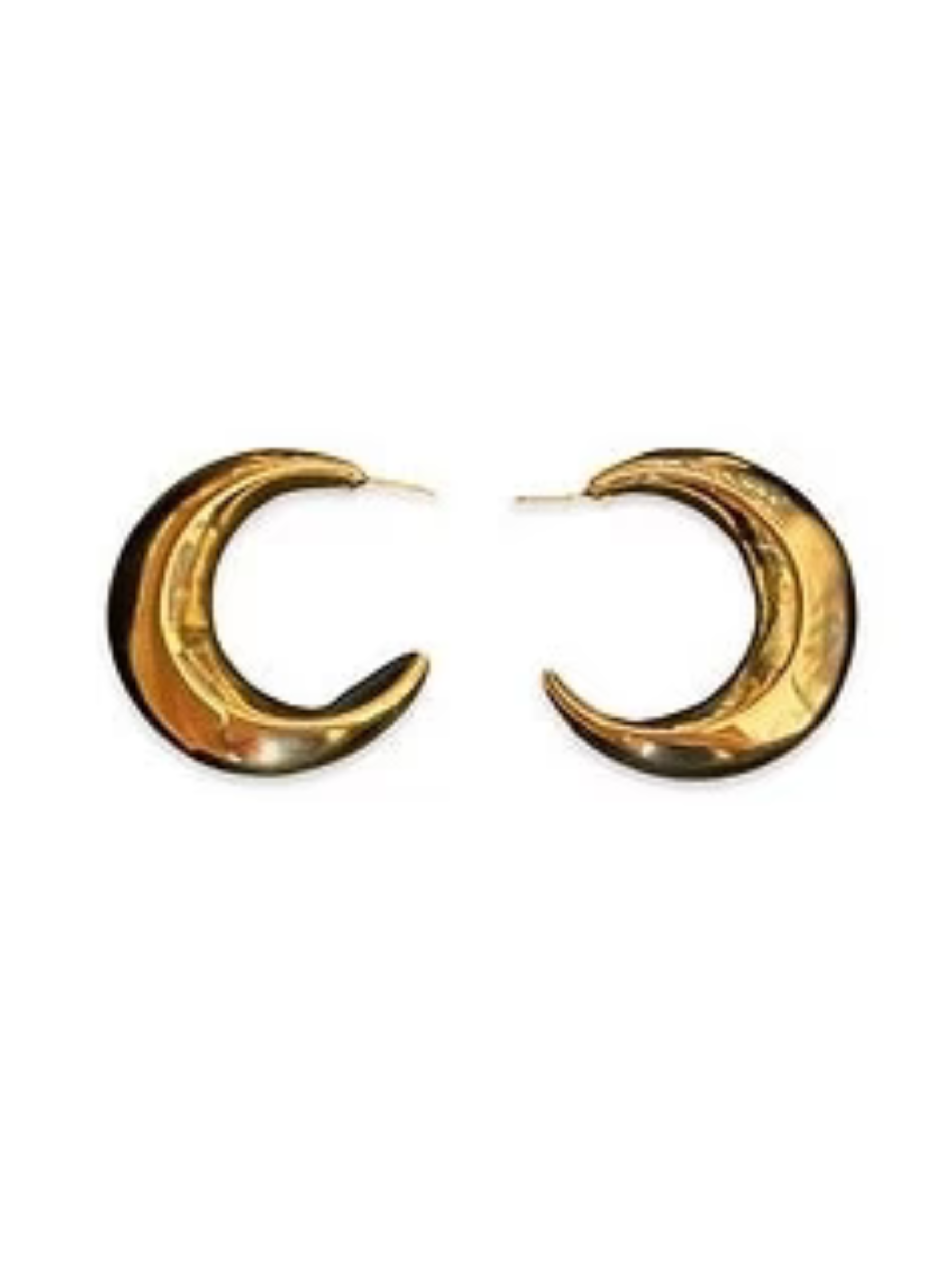 Gold Half-Moon Hoop Earring