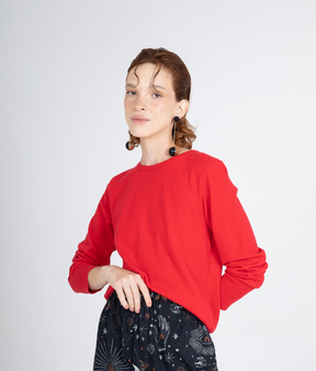 Red Saturn Long-Sleeve Knit