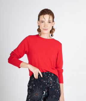 Red Saturn Long-Sleeve Knit